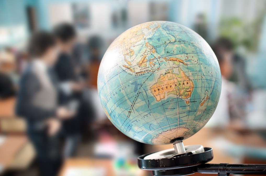 globe in a classroom