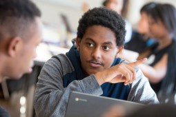 boy using computer