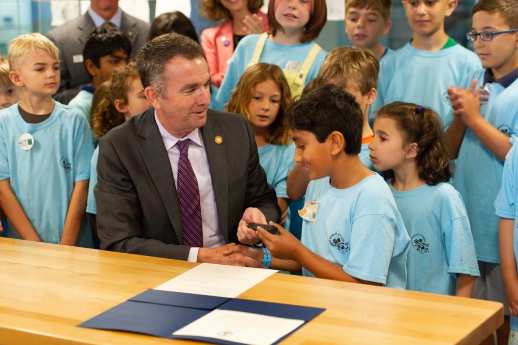 Gov. Ralph Northam with kids