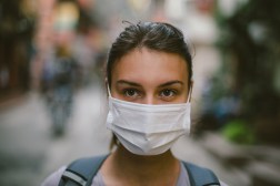 woman wearing surgical mask