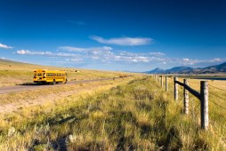 school bus in a rural area