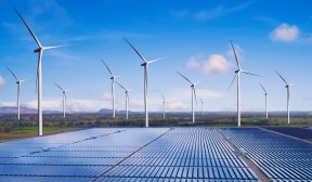 solar panels and wind turbines