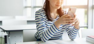 woman with smartphone