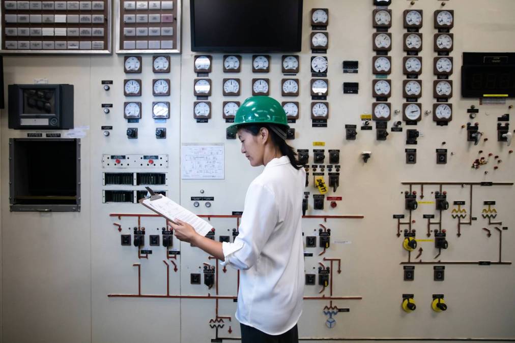 woman at power plant